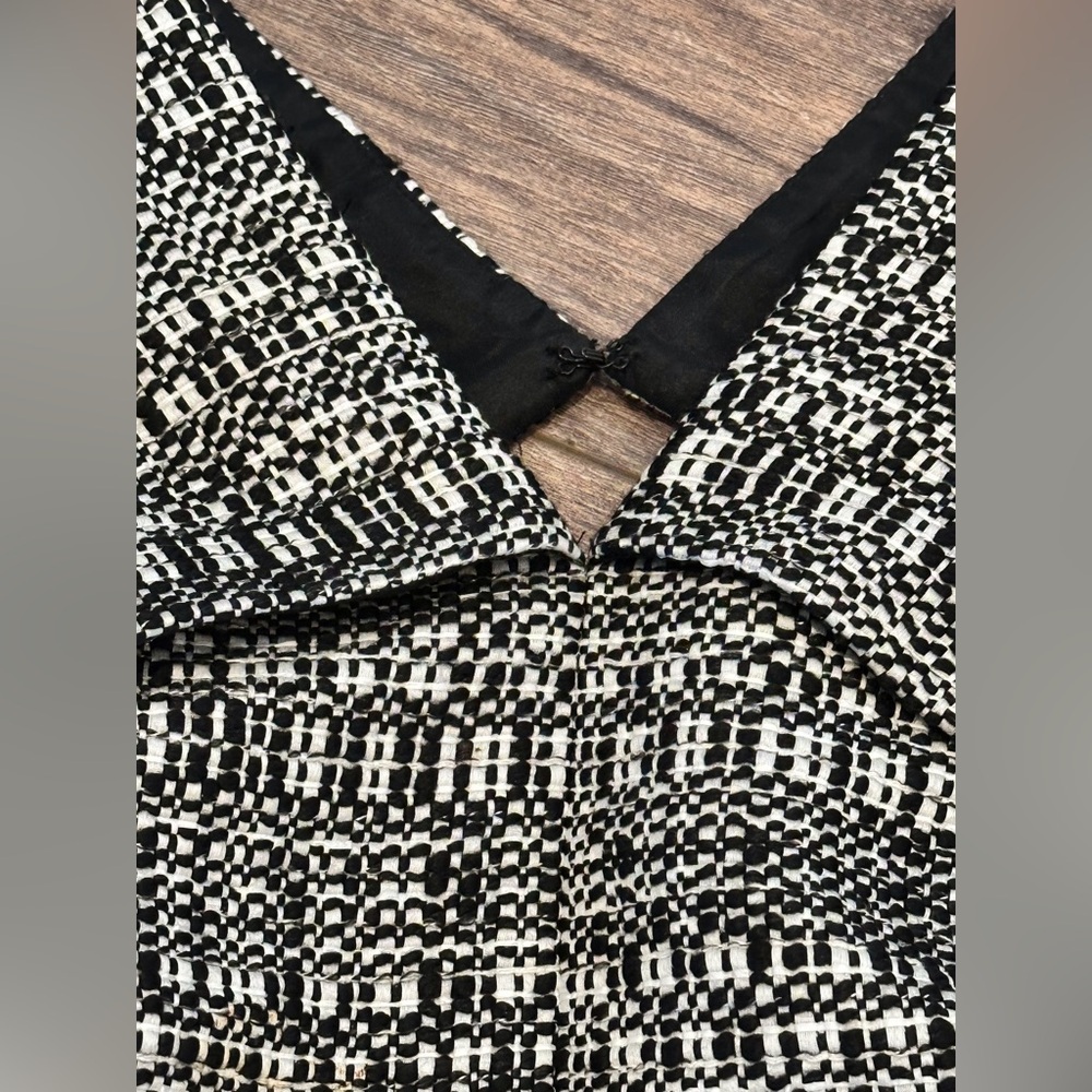 Robert Rodriguez Raffia Tweed Black and White Cocktail Dress Size 2 - Picture 6 of 10